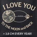 Close-up of the Growing Love print showing ink detail on black cotton fabric