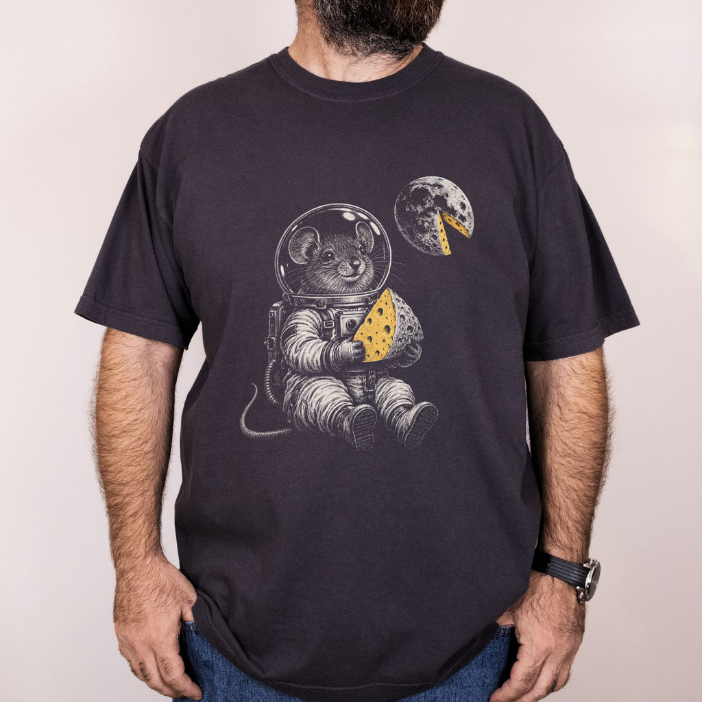 Worn: One Small Bite for Mousekind printed on a Comfort Colors 1717 tee