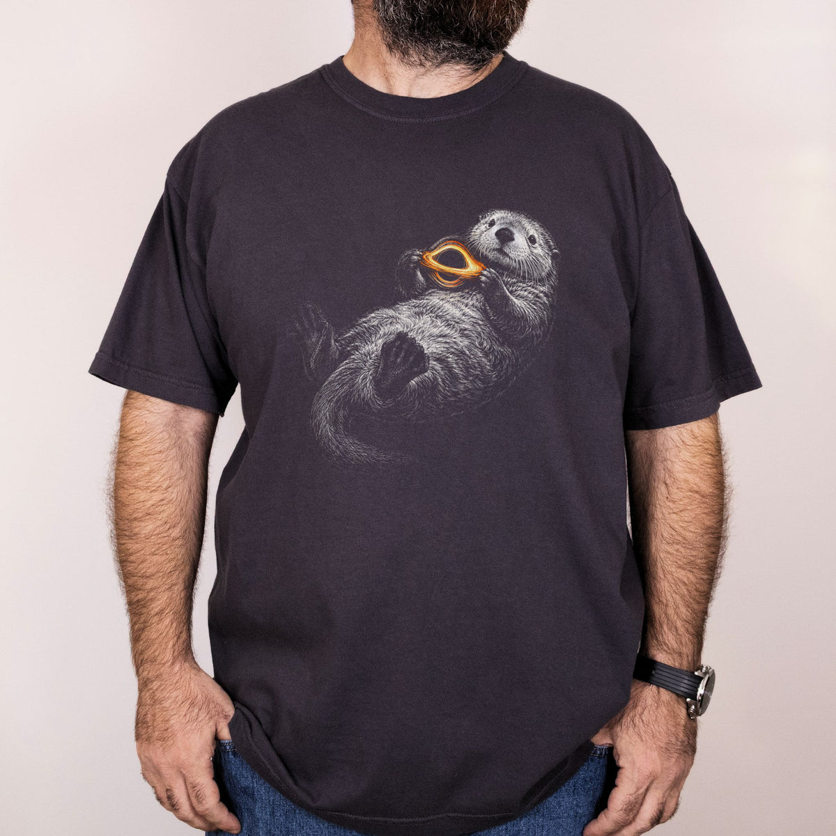 Worn: Otter Space printed on a Comfort Colors 1717 tee