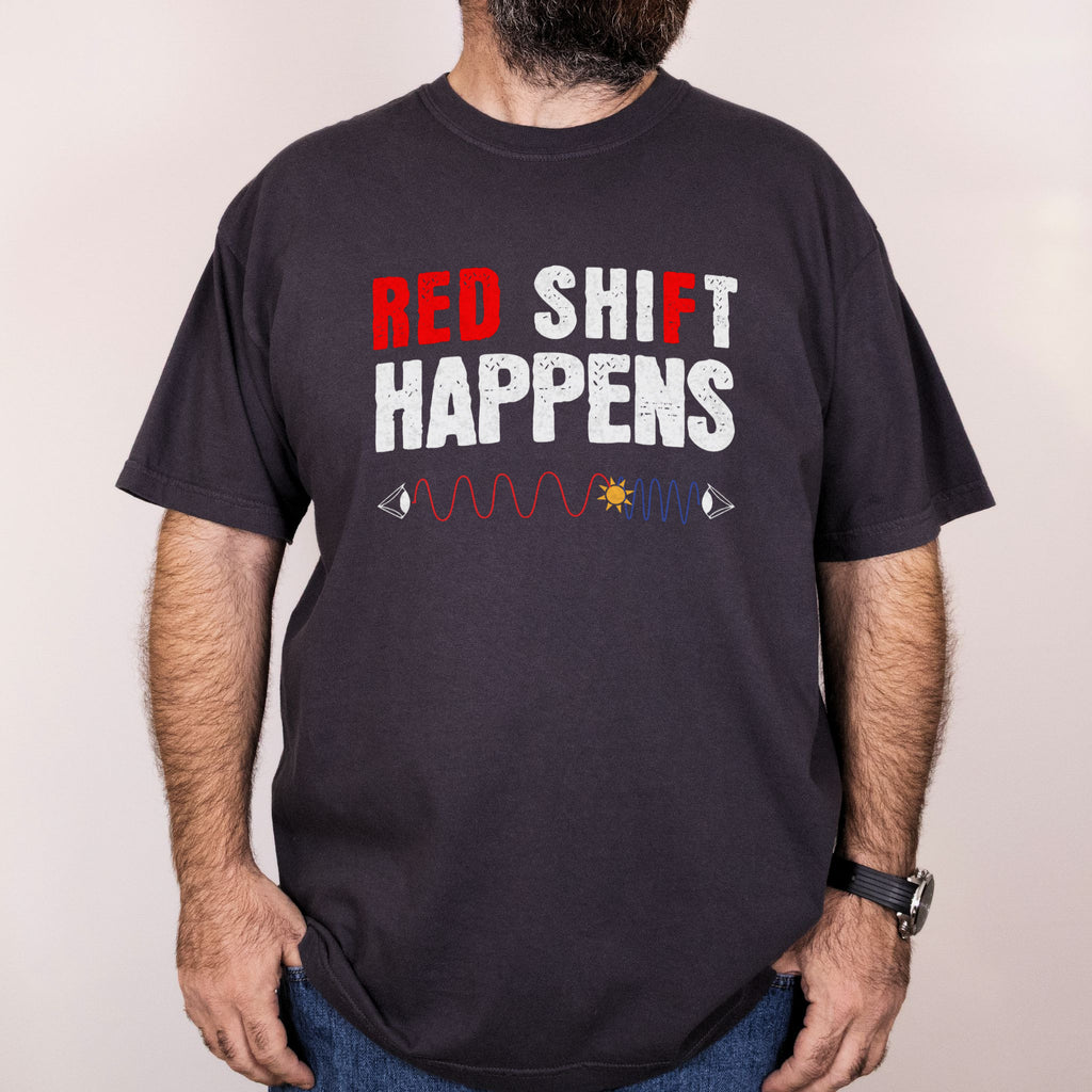 Worn: Red Shift Happens printed on a Comfort Colors 1717 tee