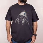 Worn: Space-Capsule Hermit Crab printed on a Comfort Colors 1717 tee