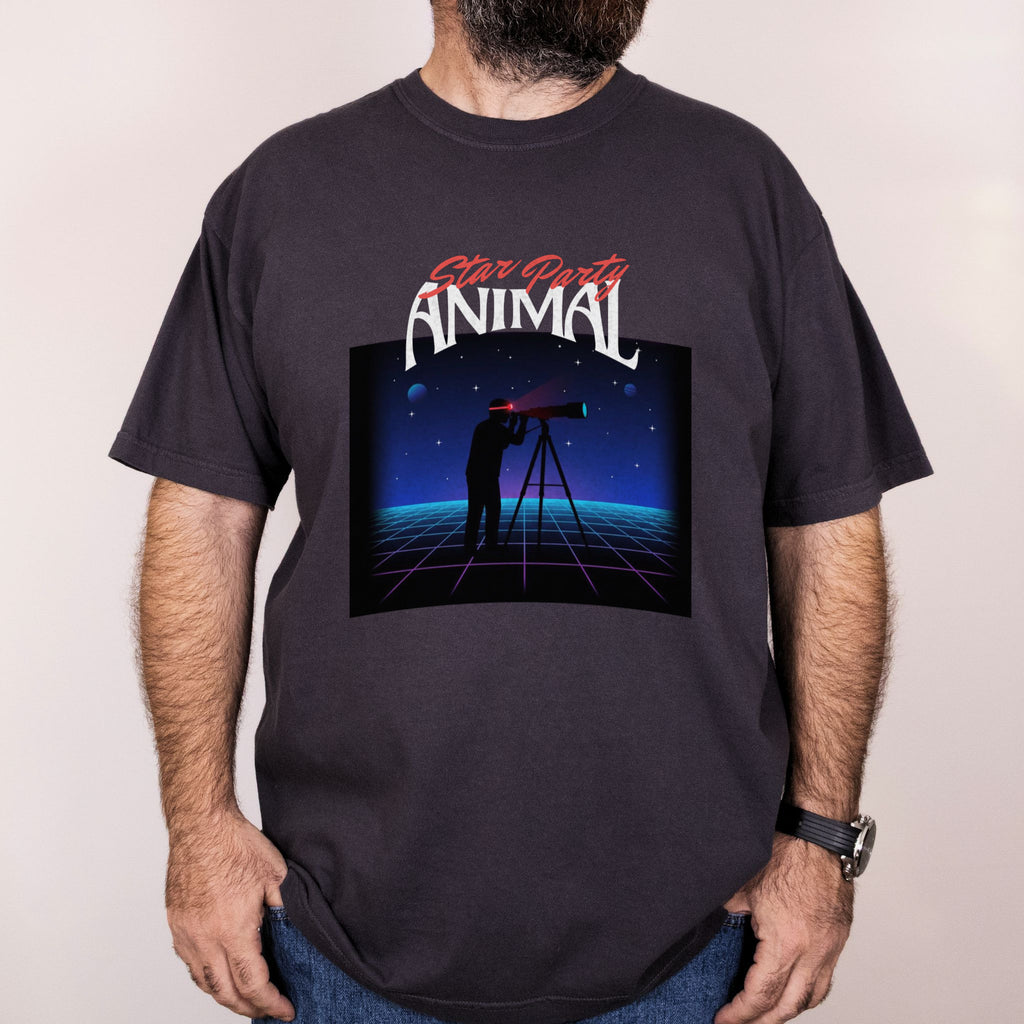 Worn: Star Party Animal printed on a Comfort Colors 1717 tee