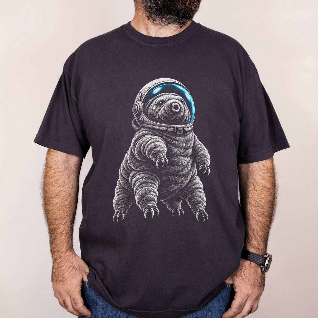 Worn: Tardigrade Astronaut printed on a Comfort Colors 1717 tee
