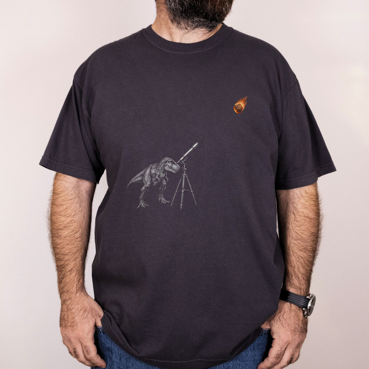 Worn: The Last Stargazer printed on a Comfort Colors 1717 tee